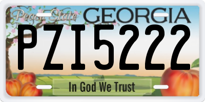 GA license plate PZI5222