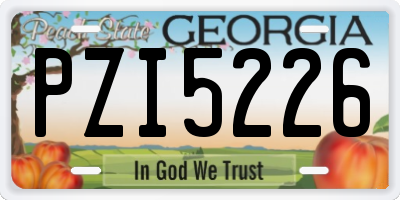 GA license plate PZI5226