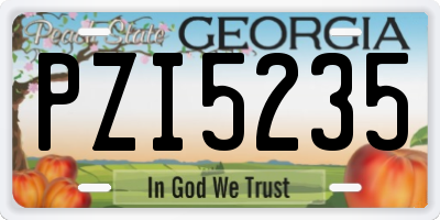 GA license plate PZI5235