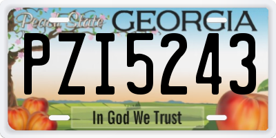GA license plate PZI5243