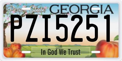GA license plate PZI5251