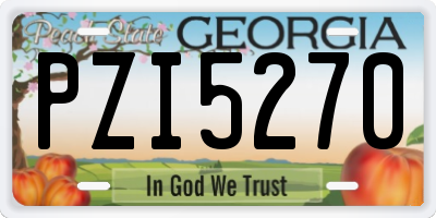 GA license plate PZI5270