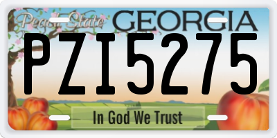 GA license plate PZI5275