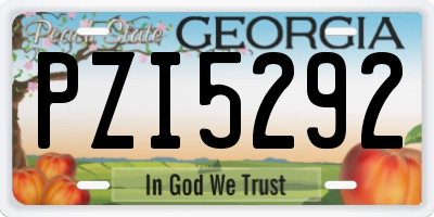 GA license plate PZI5292