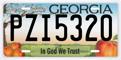 GA license plate PZI5320