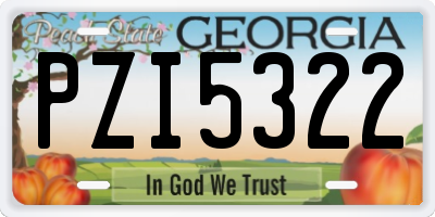 GA license plate PZI5322