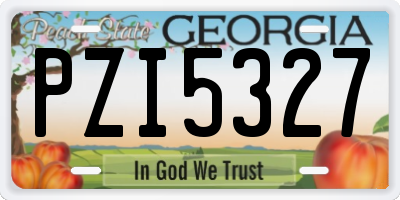 GA license plate PZI5327