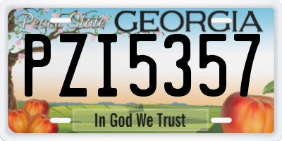 GA license plate PZI5357
