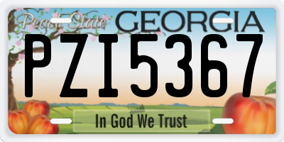 GA license plate PZI5367