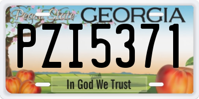 GA license plate PZI5371