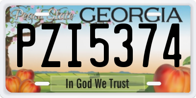 GA license plate PZI5374
