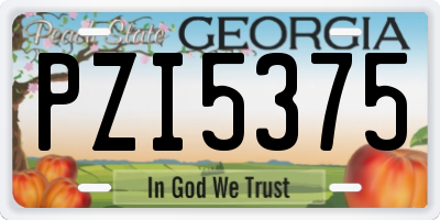 GA license plate PZI5375