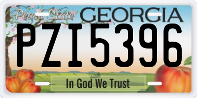 GA license plate PZI5396