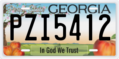 GA license plate PZI5412
