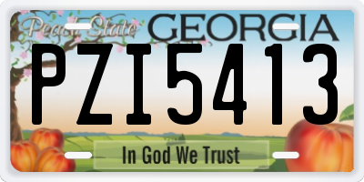 GA license plate PZI5413