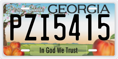 GA license plate PZI5415