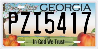GA license plate PZI5417