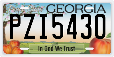 GA license plate PZI5430