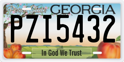 GA license plate PZI5432