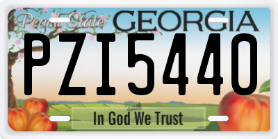 GA license plate PZI5440