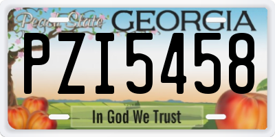 GA license plate PZI5458