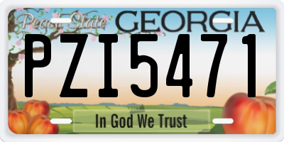 GA license plate PZI5471