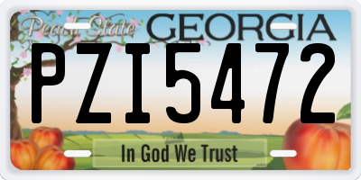 GA license plate PZI5472
