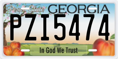 GA license plate PZI5474