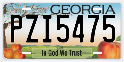 GA license plate PZI5475