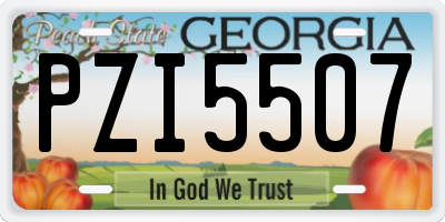 GA license plate PZI5507