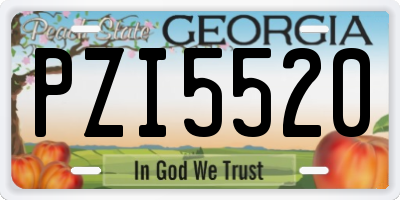 GA license plate PZI5520