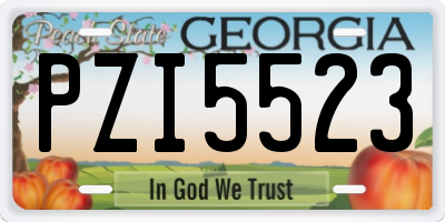 GA license plate PZI5523