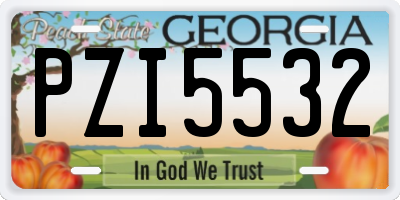 GA license plate PZI5532