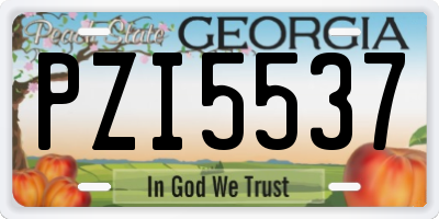GA license plate PZI5537