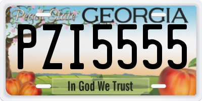 GA license plate PZI5555