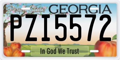 GA license plate PZI5572