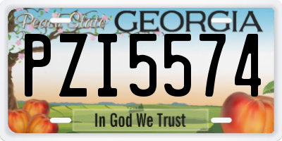 GA license plate PZI5574