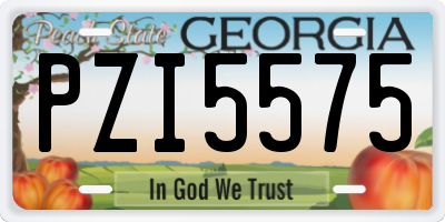 GA license plate PZI5575