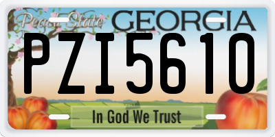 GA license plate PZI5610