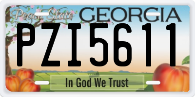 GA license plate PZI5611