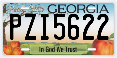 GA license plate PZI5622