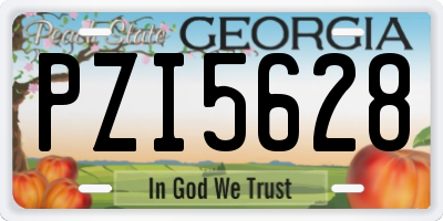 GA license plate PZI5628