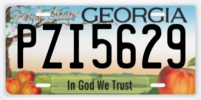 GA license plate PZI5629