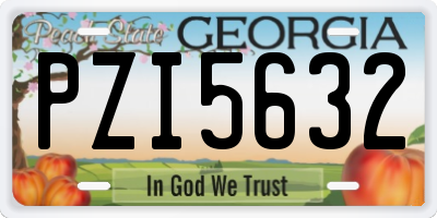 GA license plate PZI5632