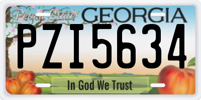 GA license plate PZI5634