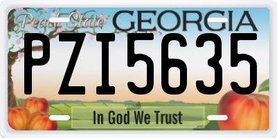GA license plate PZI5635