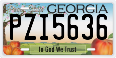 GA license plate PZI5636