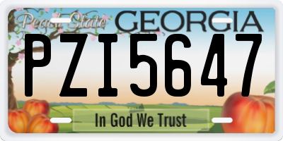 GA license plate PZI5647