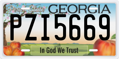 GA license plate PZI5669