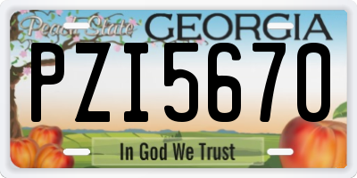 GA license plate PZI5670